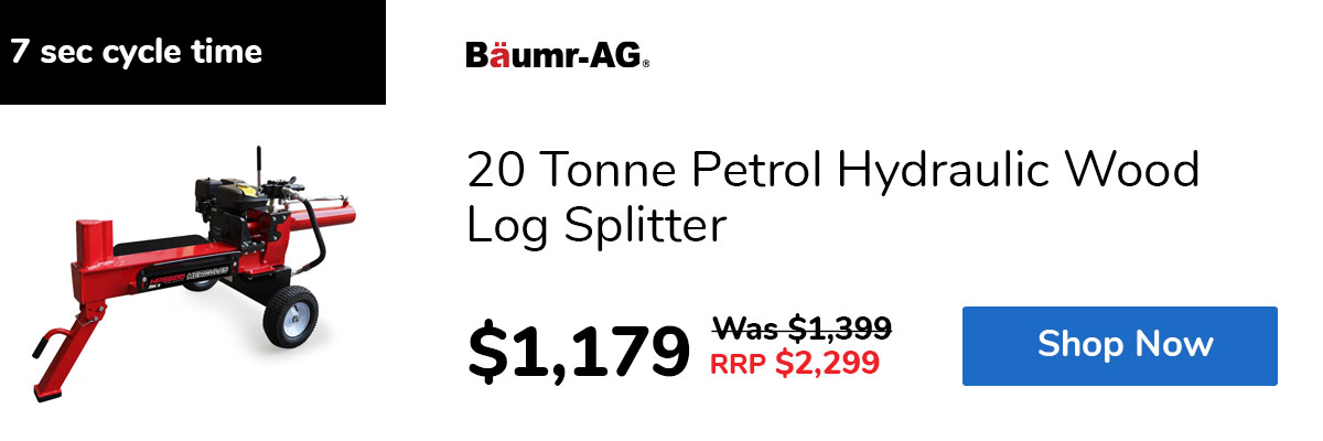 20 Tonne Petrol Hydraulic Wood Log Splitter
