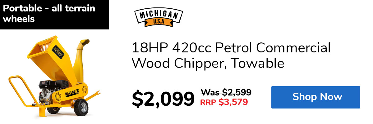 18HP 420cc Petrol Commercial Wood Chipper, Towable