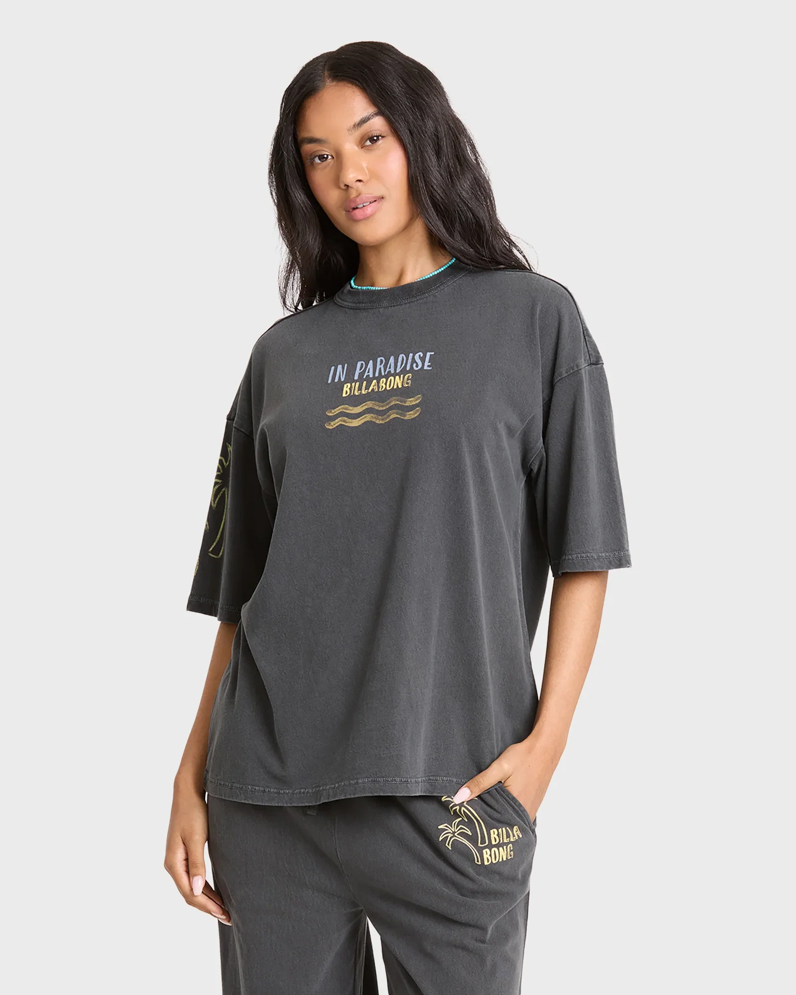 Image of Paradise 73 Short Sleeve Cotton T-Shirt - Black Sands