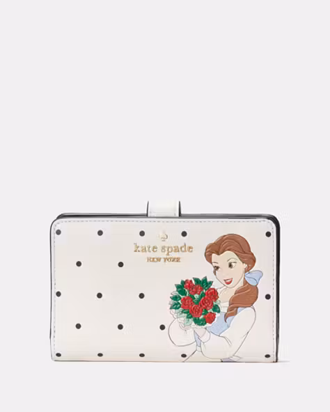 Disney X Kate Spade New York Beauty And The Beast Medium Compact Bifold Wallet