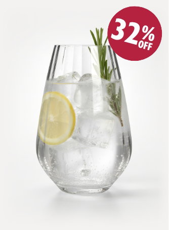 620ml Kensington Optic Crystal Highball Glasses - Pack of 6