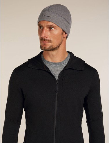 Unisex Merino 260 Waffle Knit Wander Reversible Beanie - Obsidian/black / OS