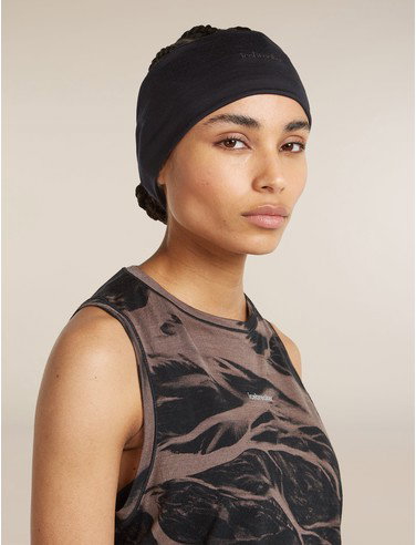 Unisex Cool-Lite™ Merino Blend Flexi Beanie - Black / OS