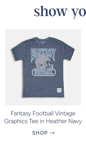 Fantasy Football Vintage Graphics Tee in Heather Navy