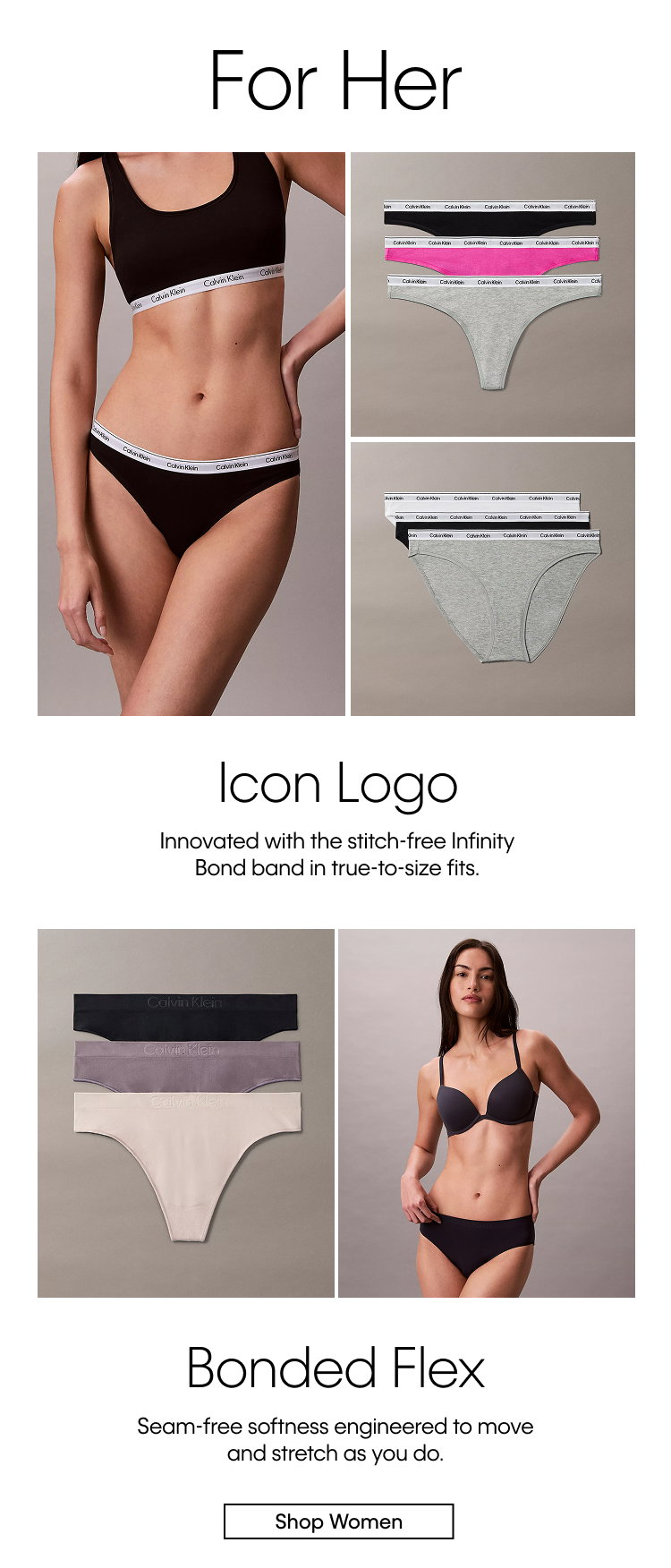 Icon Logo. Bonded Flex. Shop Women.