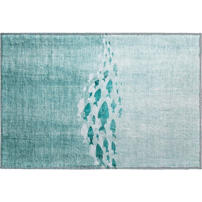 Athens machine washable rug in teal