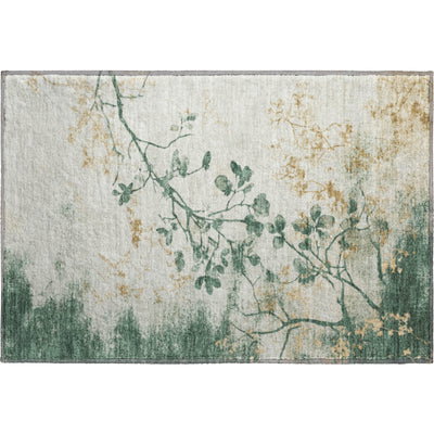 Jaipur machine washable rug in emerald green