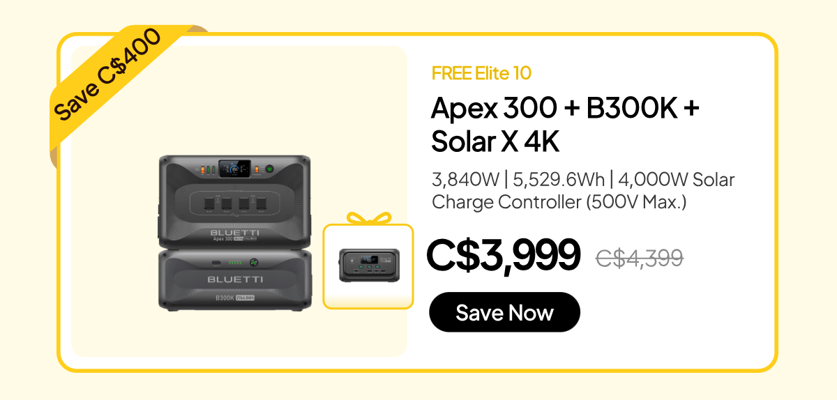 BLUETTI Apex 300+B300K+SolarX 4K , C$3,999 