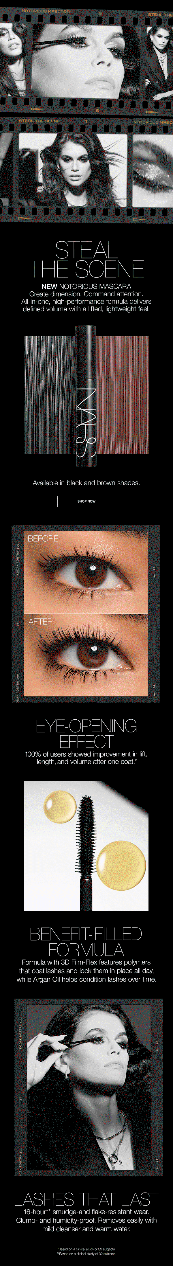 Introducing Notorious Mascara—an all-in-one, high-performance formula that delivers defined volume with a lifted, lightweight feel.