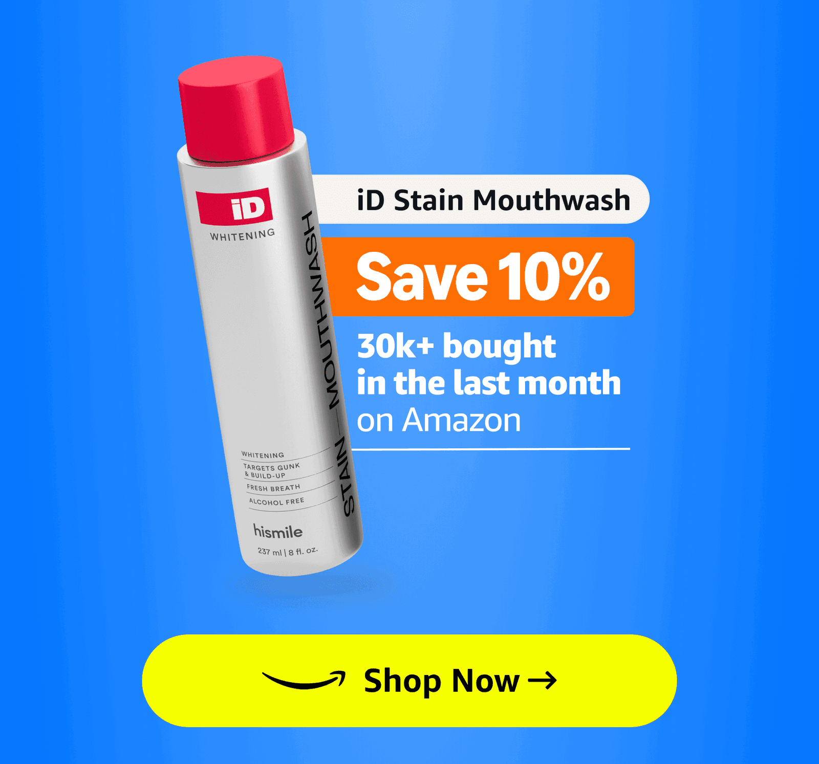 iD Stain Mouthwash. Save 10%. 30k+ bought in the last month on Amazon. Shop Now.