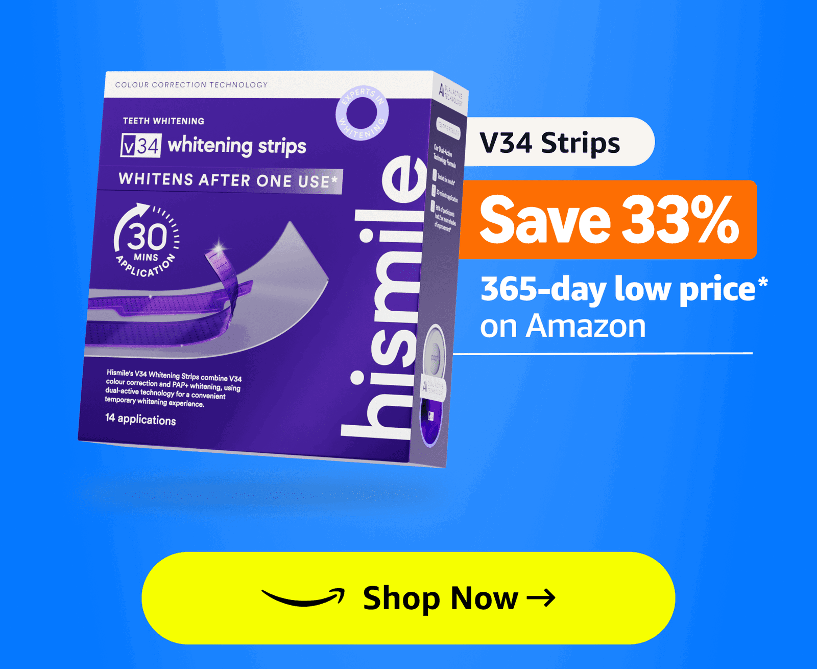 v34 Whitening Strips. Save 33%. 365-day low price* on Amazon. Shop Now.