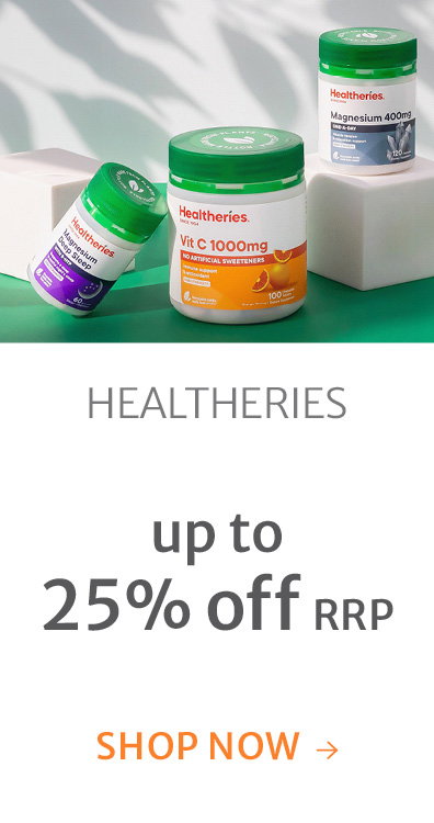 Up to 25% off RRP on Healtheries