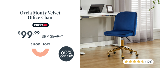 Ovela Monty Velvet Office Chair