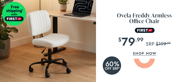 Ovela Freddy Armless Office Chair