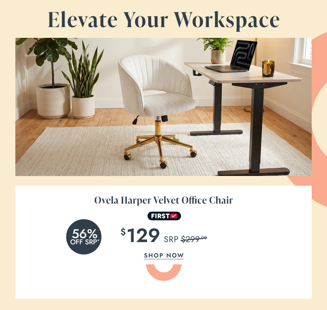 Ovela Harper Velvet Office Chair