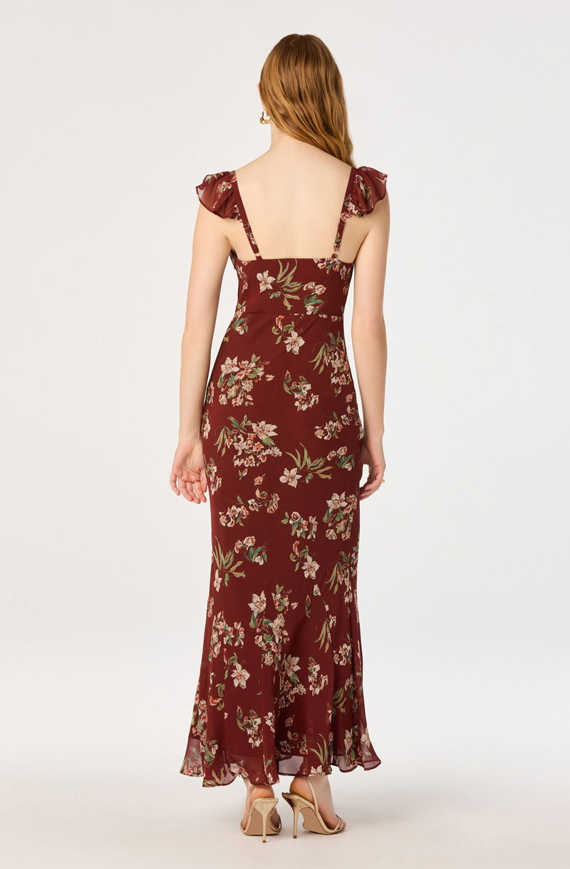 Woman Wearing Floral Maxi Dress