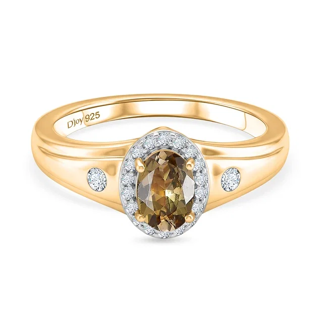 Goldener Tansanit Ring