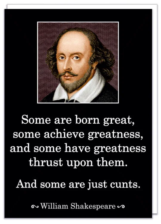Image of Some are born great Shakespeare Card