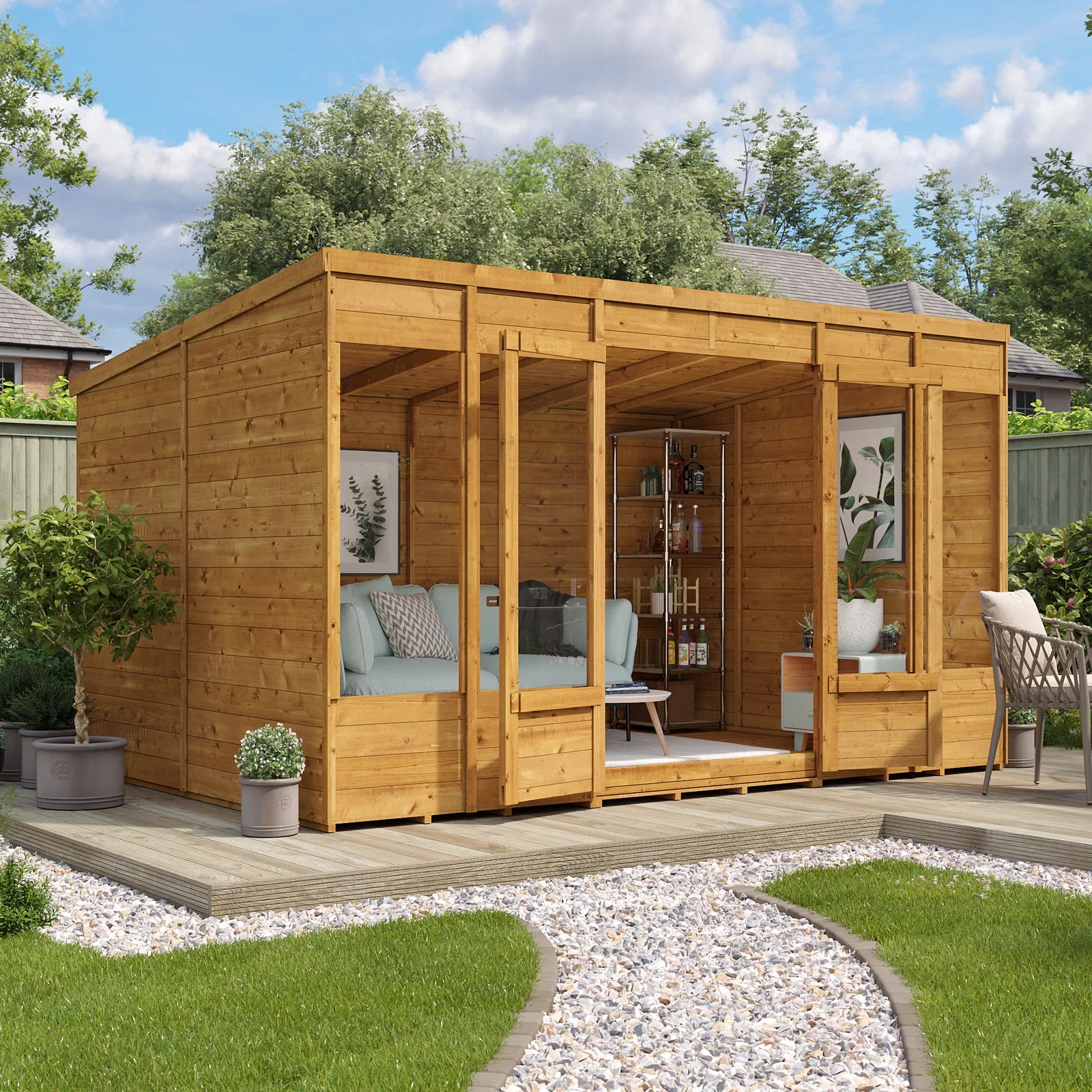 Image of 12x8 Bella T&G Pent Summerhouse - BillyOh