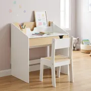 Children's Desk and Chair Set with Drawer and Shelf