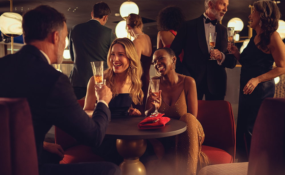A group enjoying a gala evening