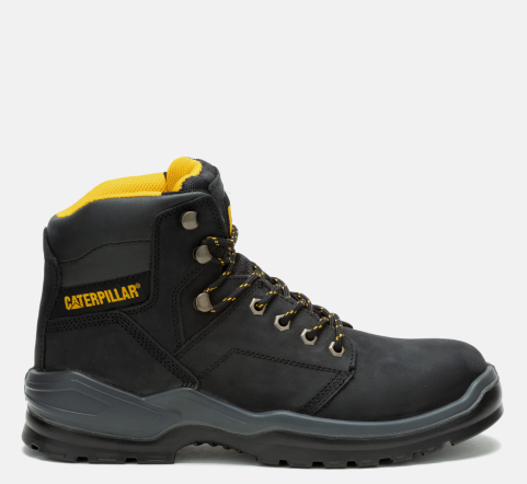 CAT Footwear - Men's Striver Steel Toe Work Boot - Black colorway.