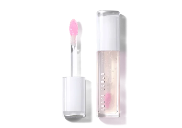 Extra Blushing Lip Oil in Bare Pink shade.
