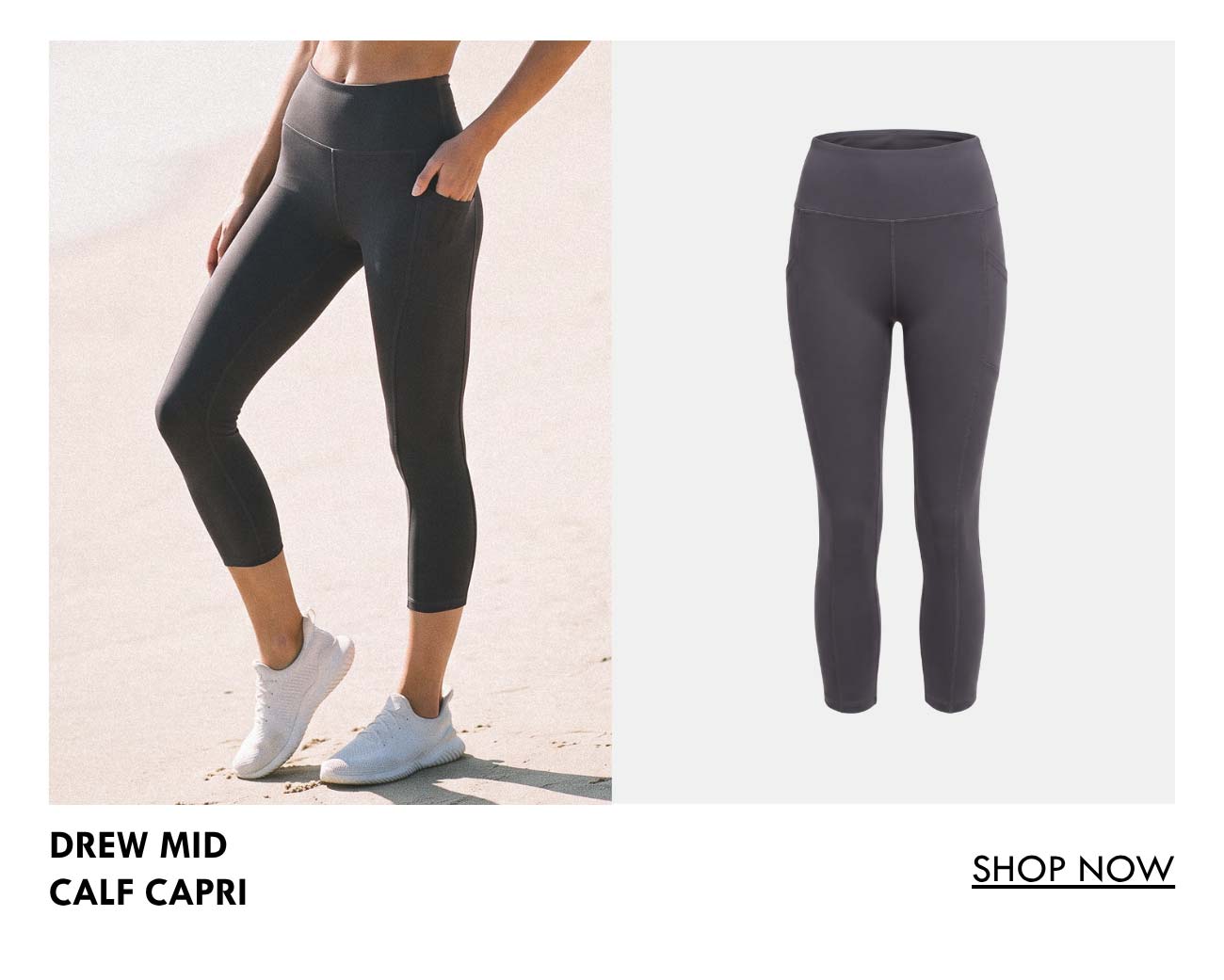 Drew Side Pocket Tummy Control Mid Calf Capri