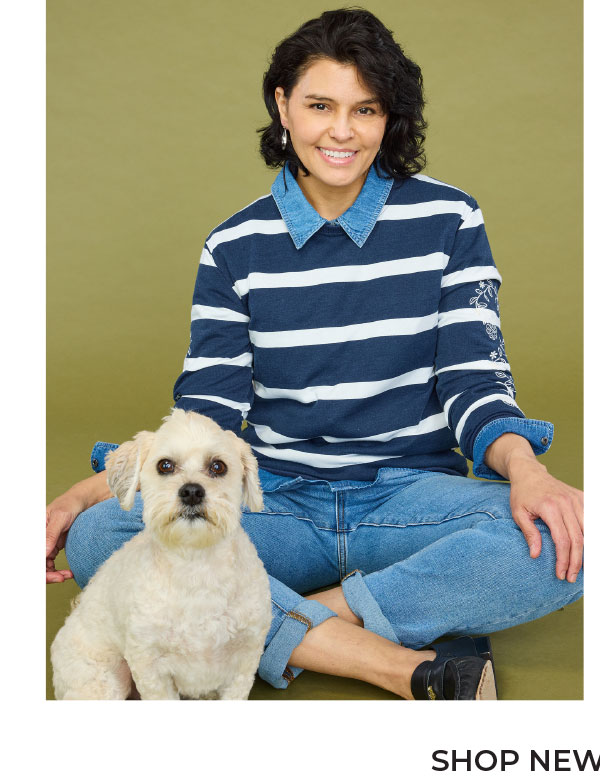 Embroidered Sleeve Stripe Sweatshirt