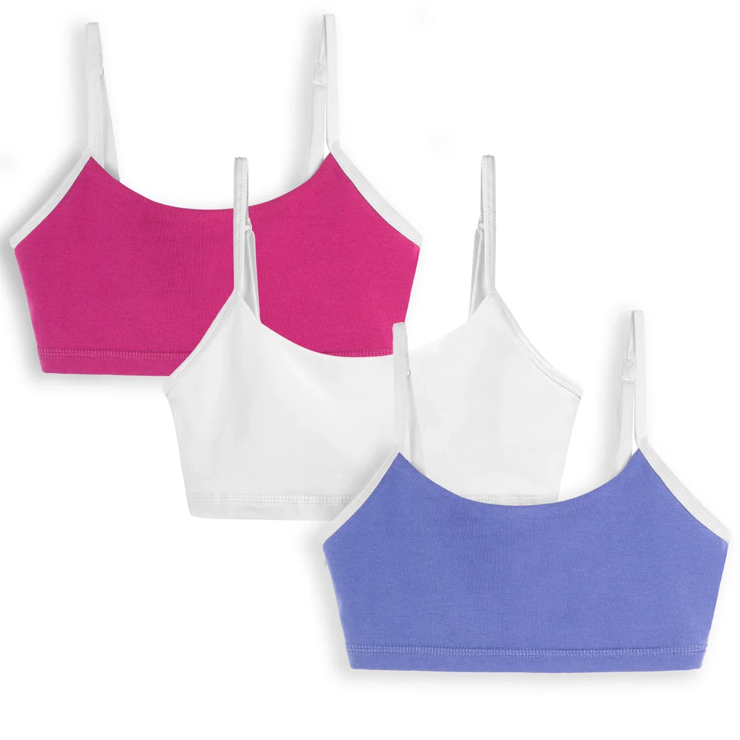 Image of Organic Cotton Girls Bras 3 Pack: Comfortable Bralettes