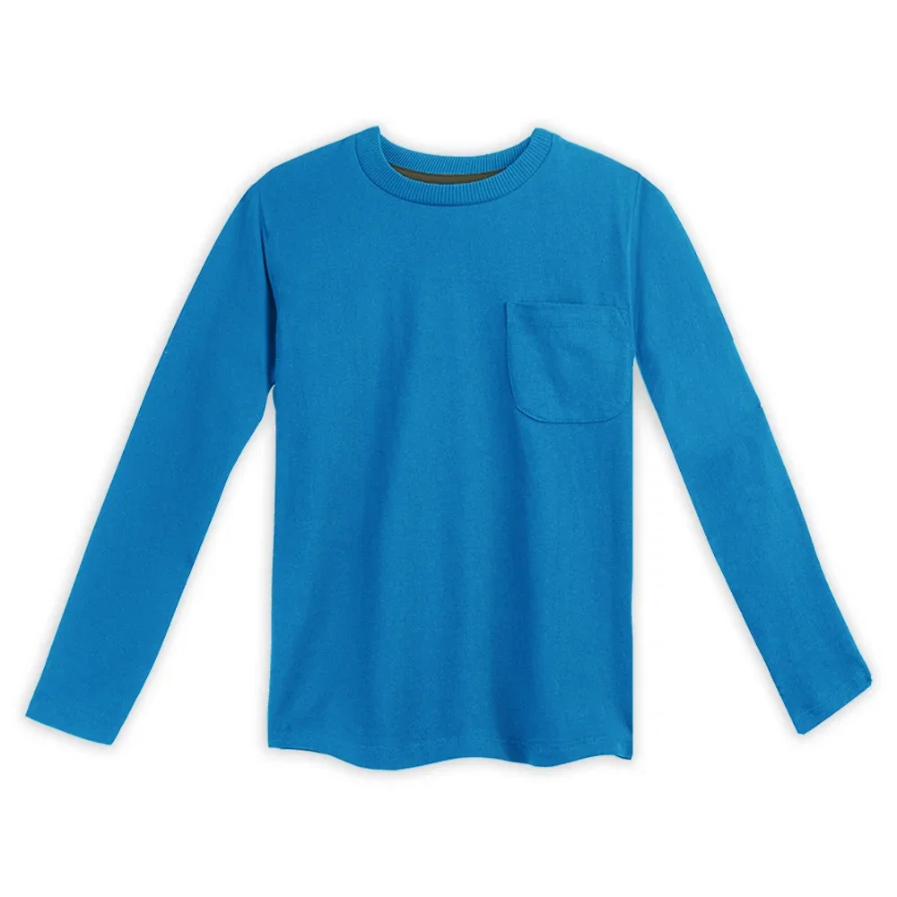Image of Organic Cotton Kids Shirts - Long Sleeve Pocket Tee