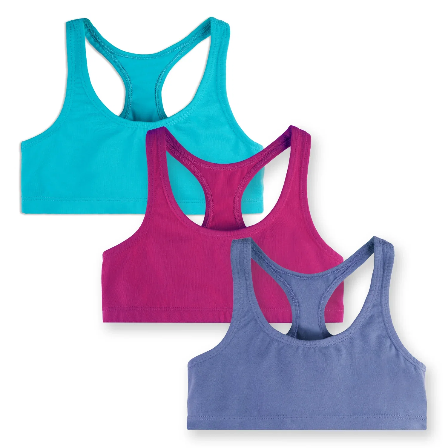 Image of Girls Bras: Organic Cotton Racerback 3 Pack