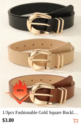 1/3pcs Fashionable Gold Square...