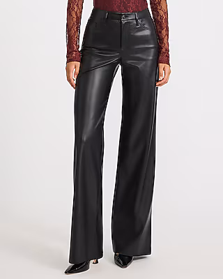 Faux Leather High Waisted Wide Leg Pant