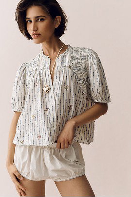 By Anthropologie Crop Swing Top