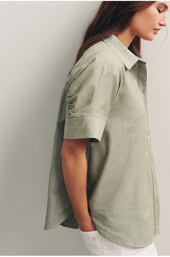 Maeve Short-Sleeve Yoke Shirt