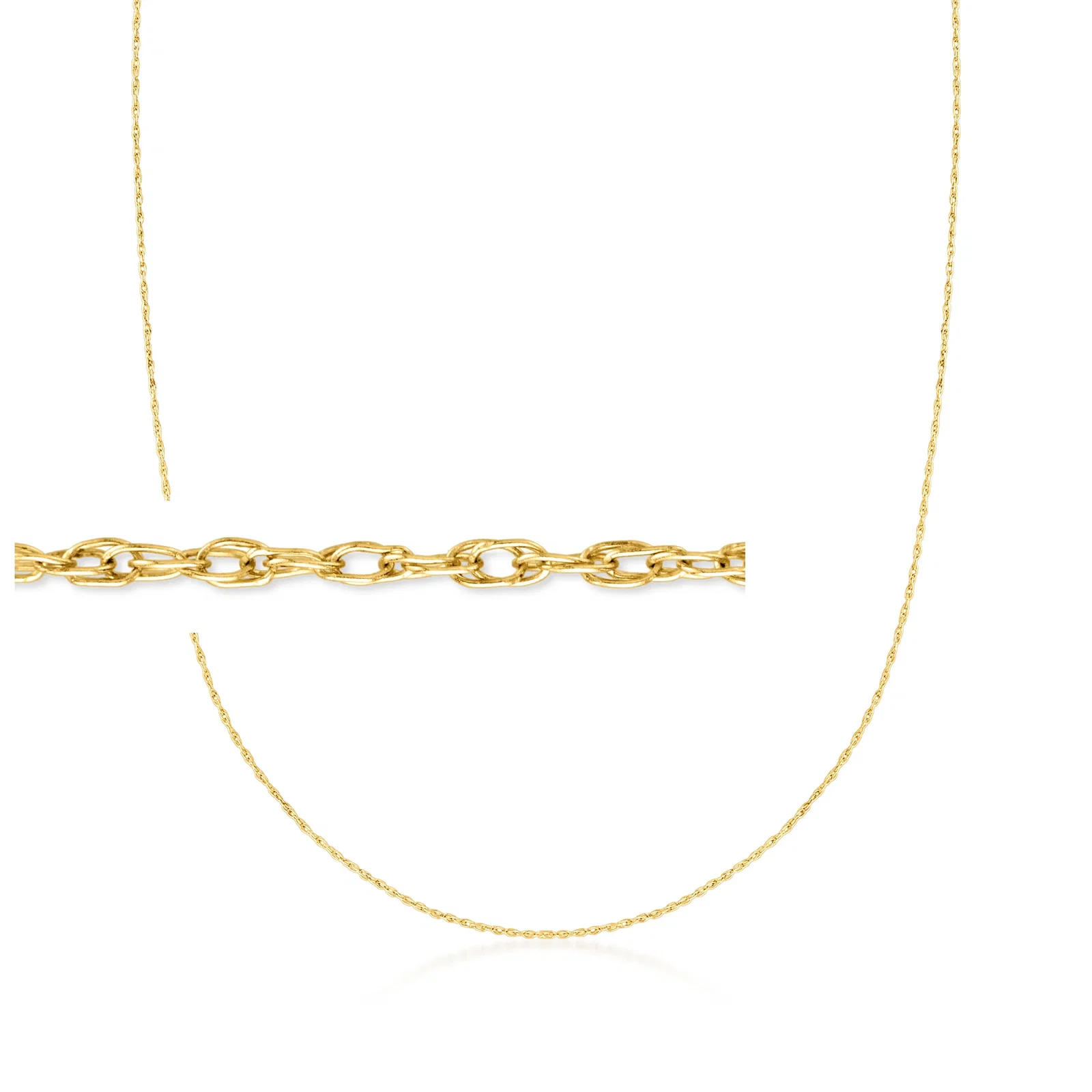 Image of 0.7mm 14kt Yellow Gold Rope-Chain Necklace