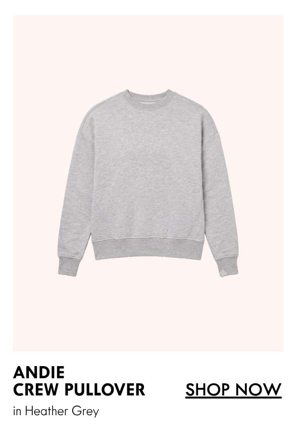 Andie Crew Pullover - Heather Grey