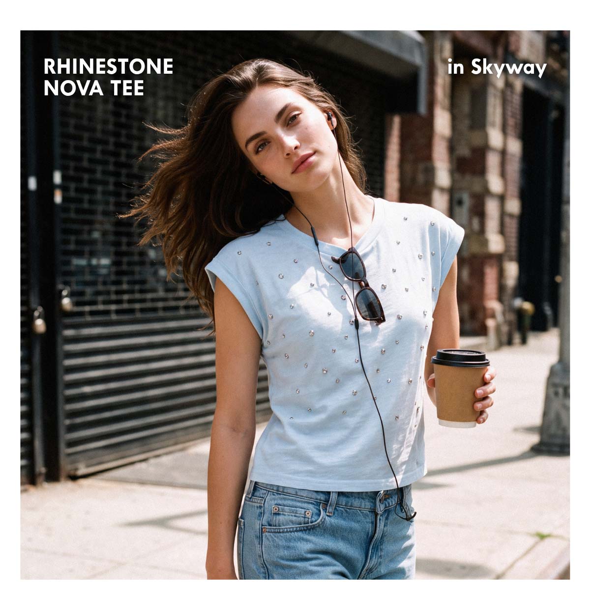 Rhinestone Nova Tee - Skyway
