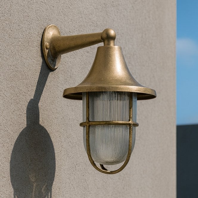 Westport Auburn Coastal Outdoor Wall Light - Brass