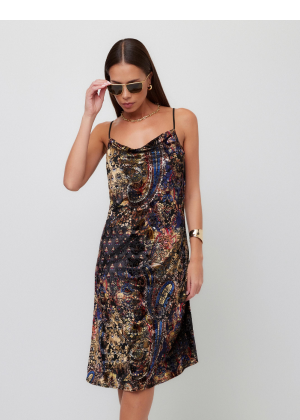 Krissa Drape Front Midi Dress
