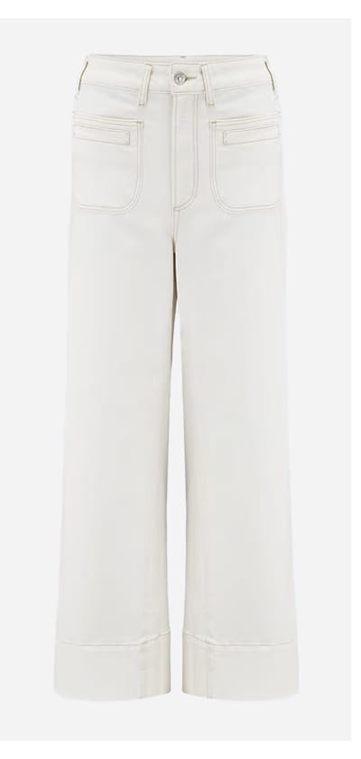 Anessa Wide Jean With Welt Pockets In Toasted Ecru