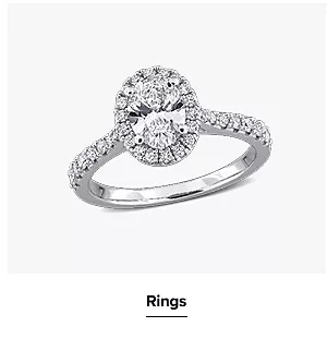 A diamond ring. Shop rings.