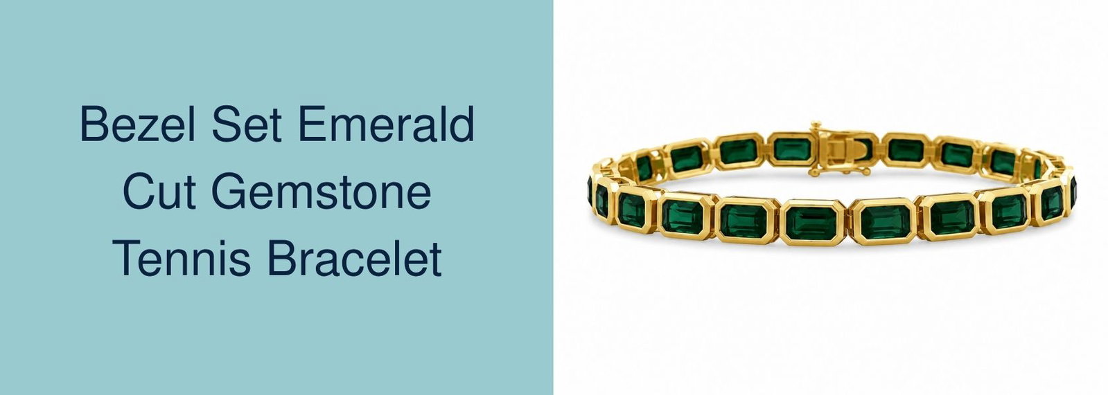 Bezel Set Emerald Cut Gemstone Tennis Bracelet