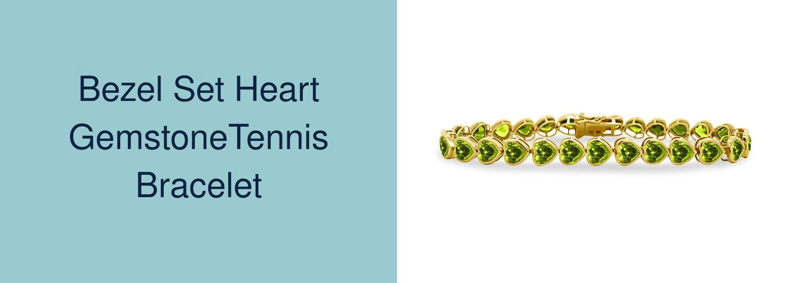 Bezel Set Heart Gemstone Tennis Bracelet