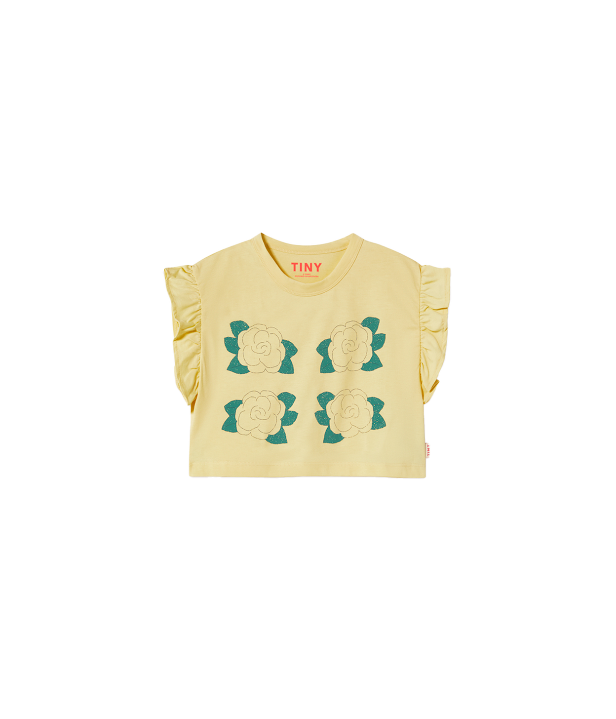 YELLOW FLOWERS GRAPHIC CROP TEE