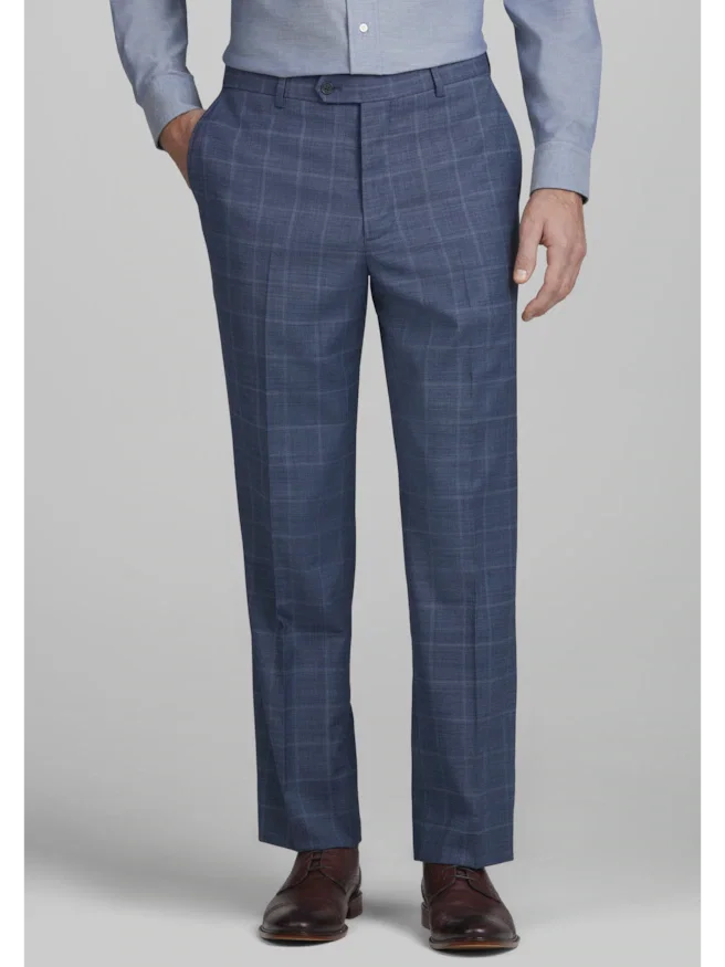 Jos. A. Bank Tailored Fit Wool Blend Windowpane Plaid Suit Separates Pants