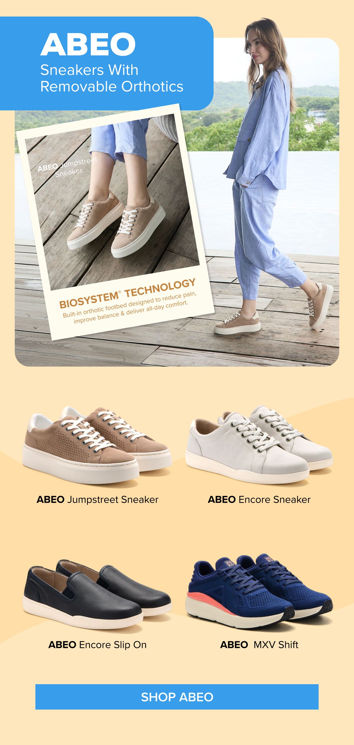ABEO - Sneakers With Removable Orthotics
