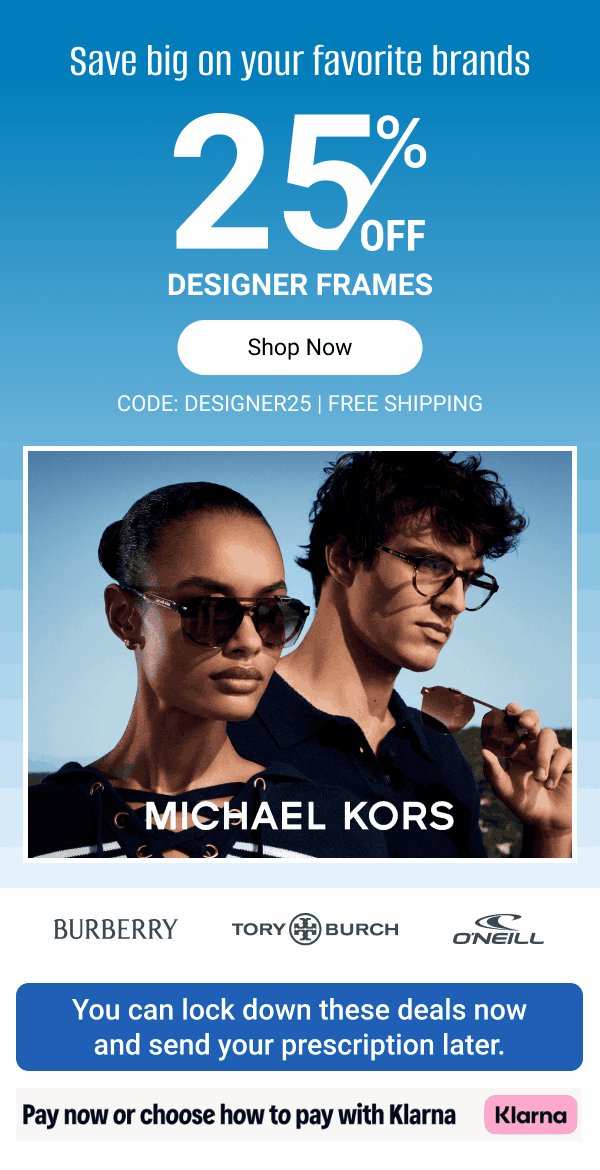 25% OFF designer frames | Code: DESIGNER25
