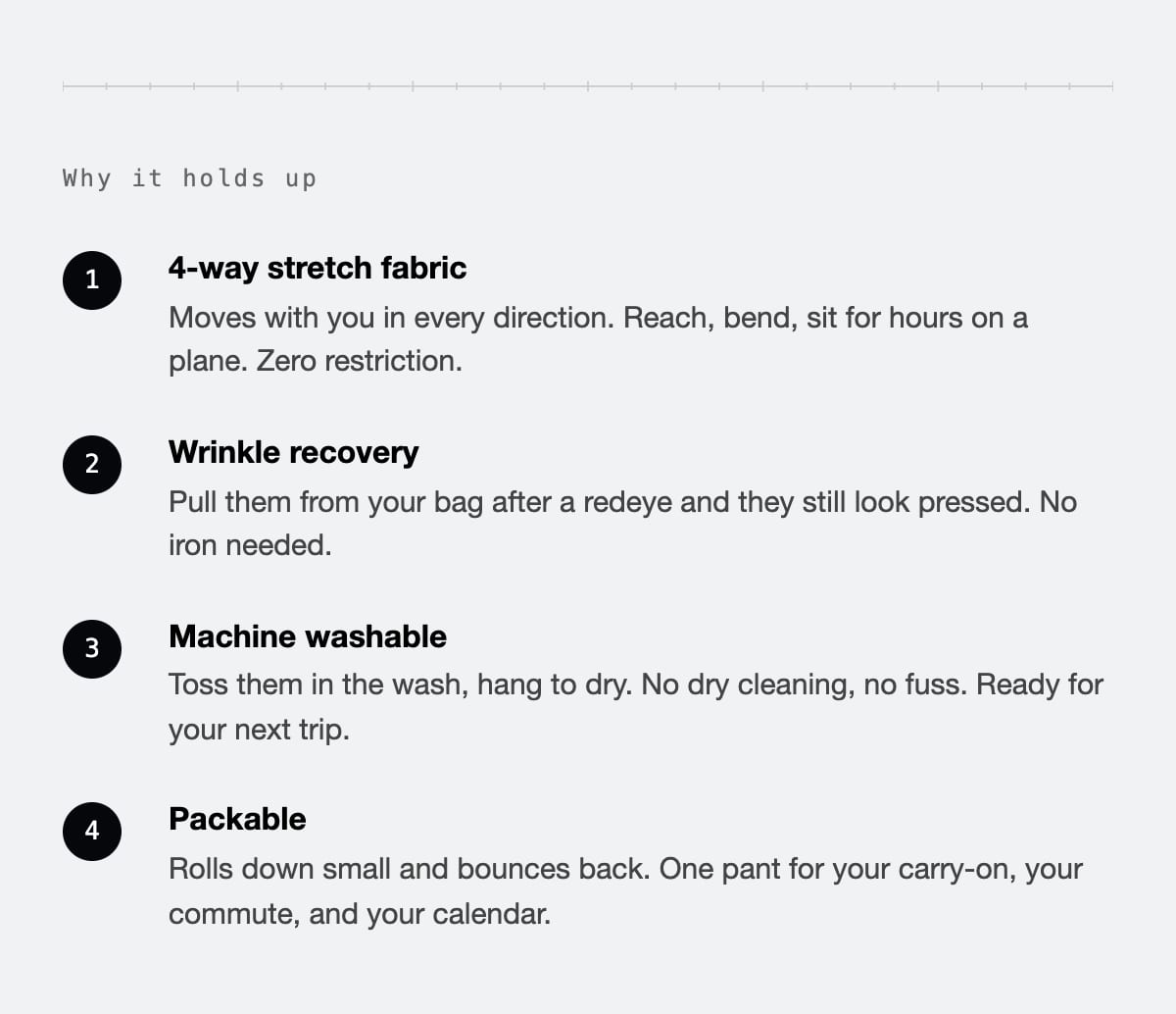 How the Kinetic Pant performs - 4 steps